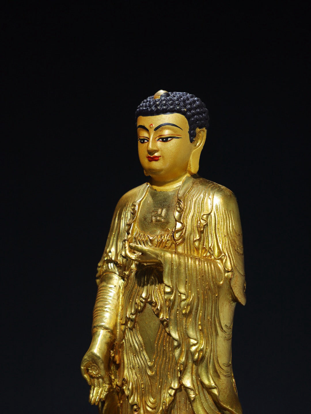 Chinese antique pure copper statue of Amitabha Buddha