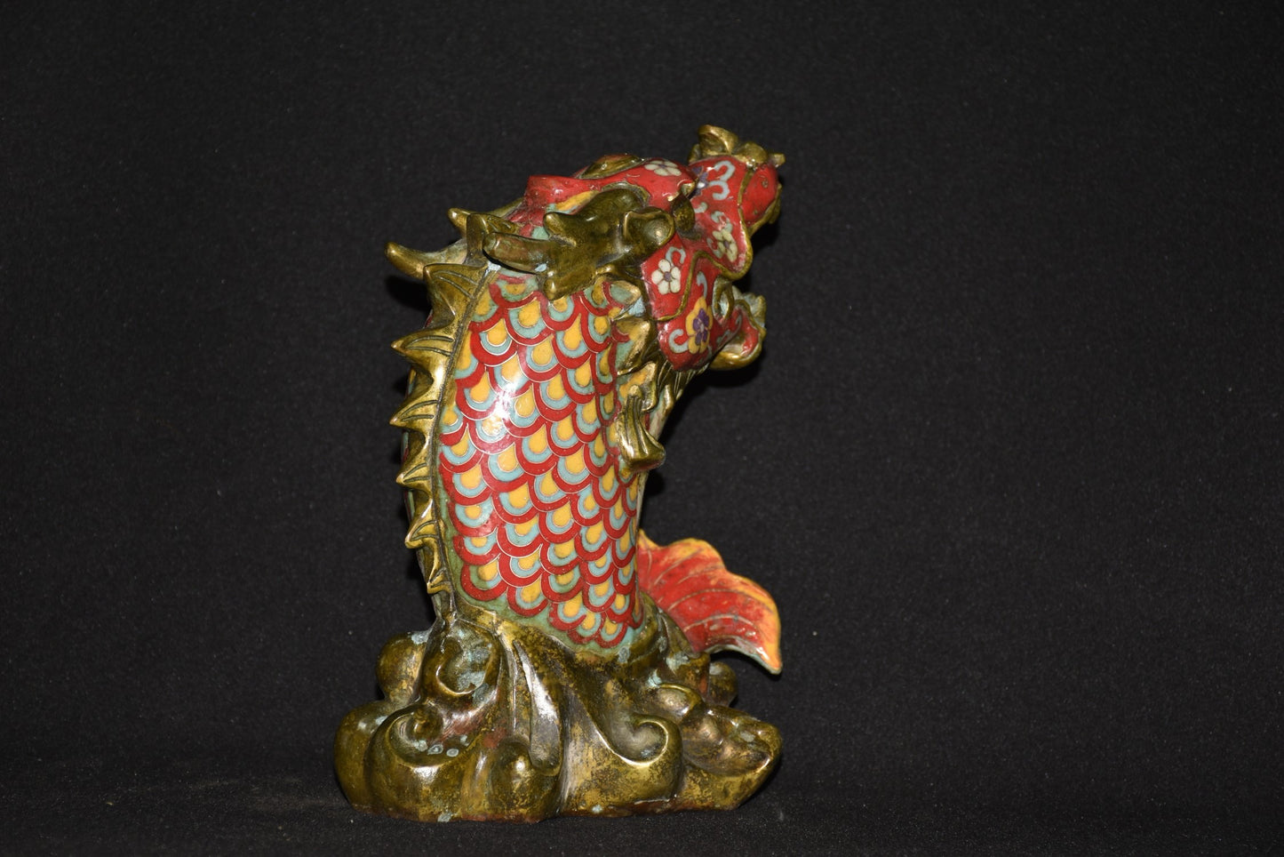 Pure copper cloisonn é smoked dragon fish ornament