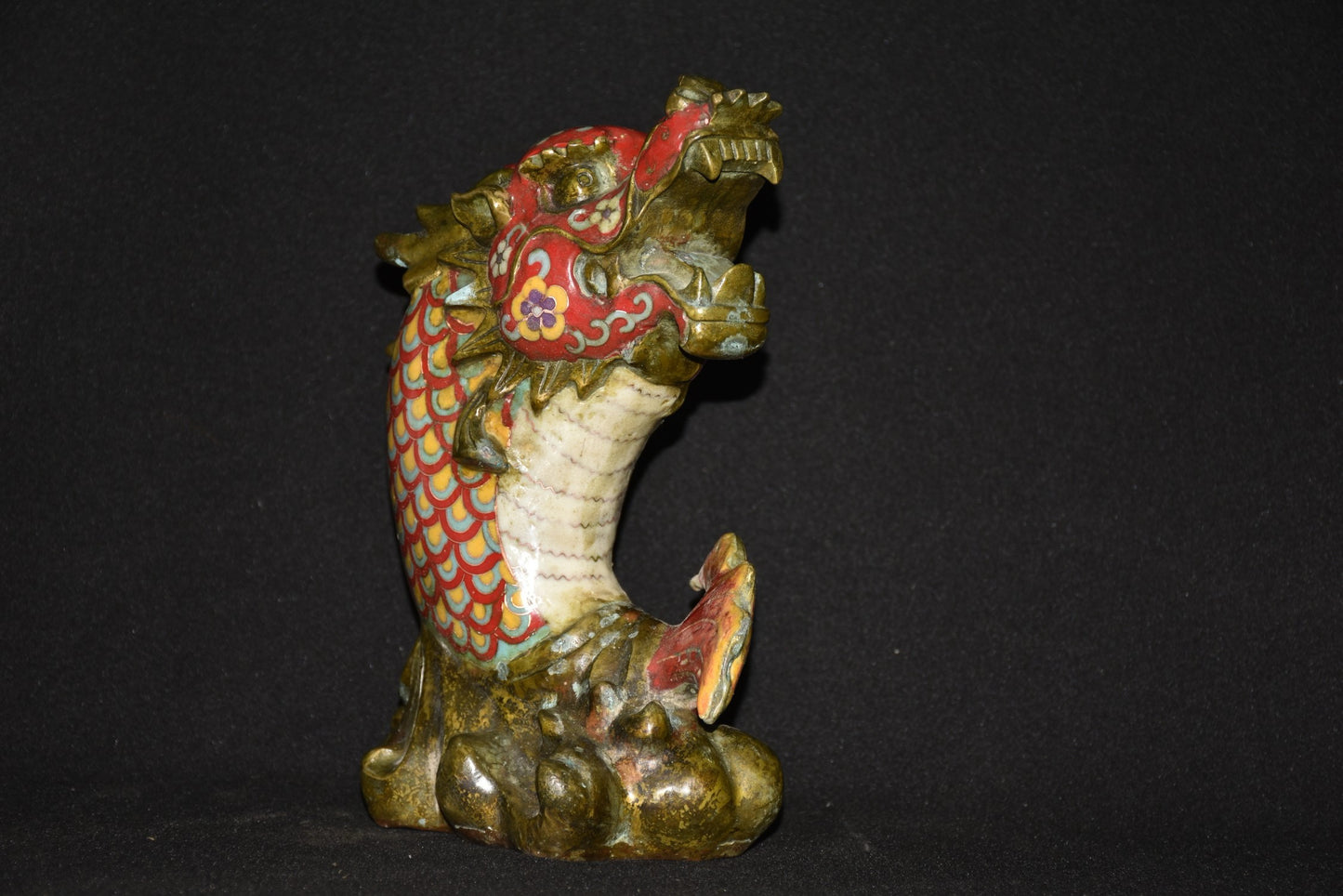 Pure copper cloisonn é smoked dragon fish ornament