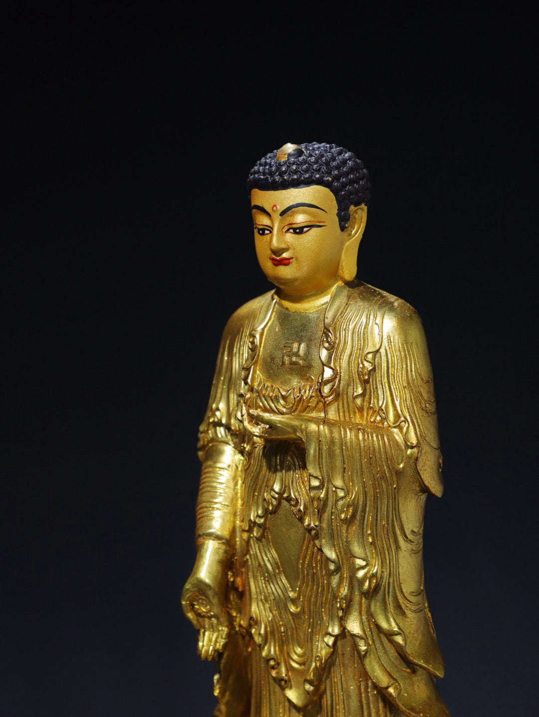 Chinese antique pure copper statue of Amitabha Buddha