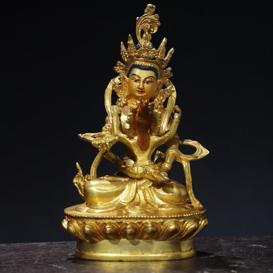 Chinese antique pure copper joyful Buddha statue