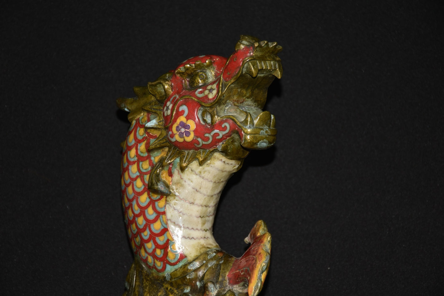 Pure copper cloisonn é smoked dragon fish ornament