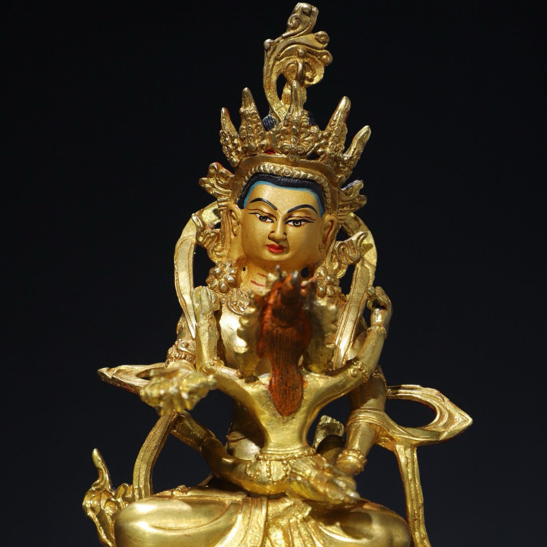 Chinese antique pure copper joyful Buddha statue