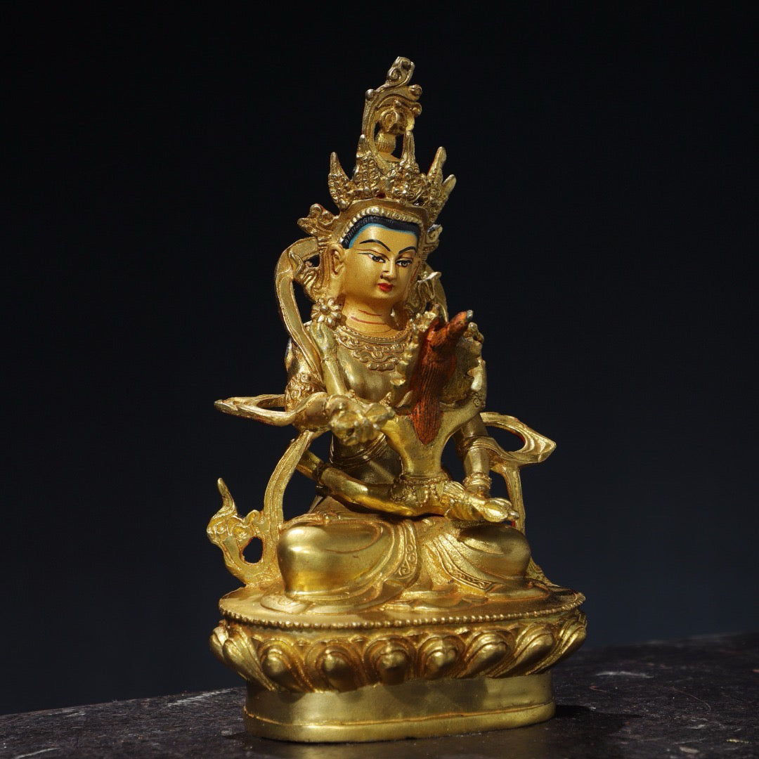 Chinese antique pure copper joyful Buddha statue