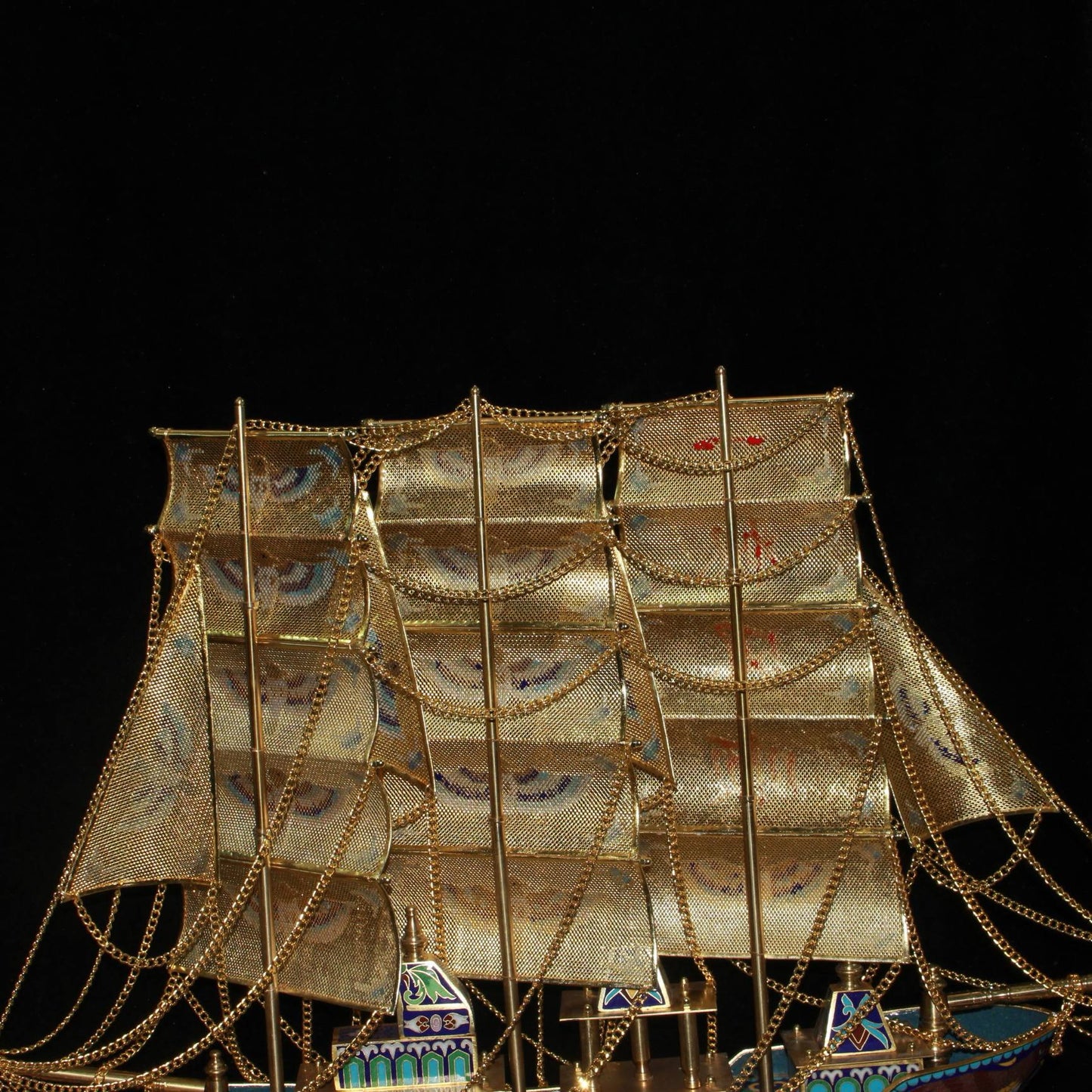 Pure copper cloisonn é boat ornaments