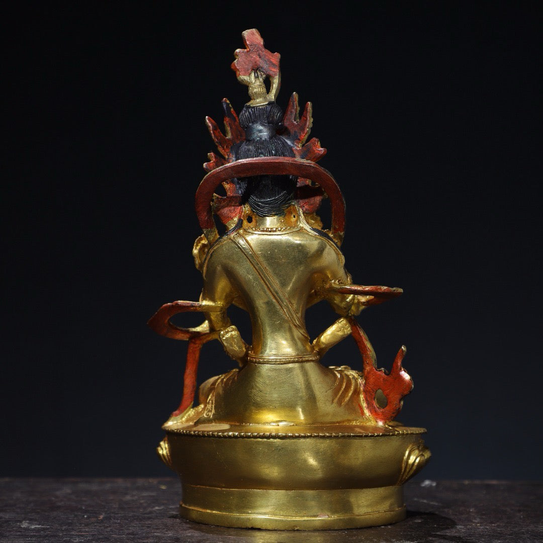 Chinese antique pure copper joyful Buddha statue