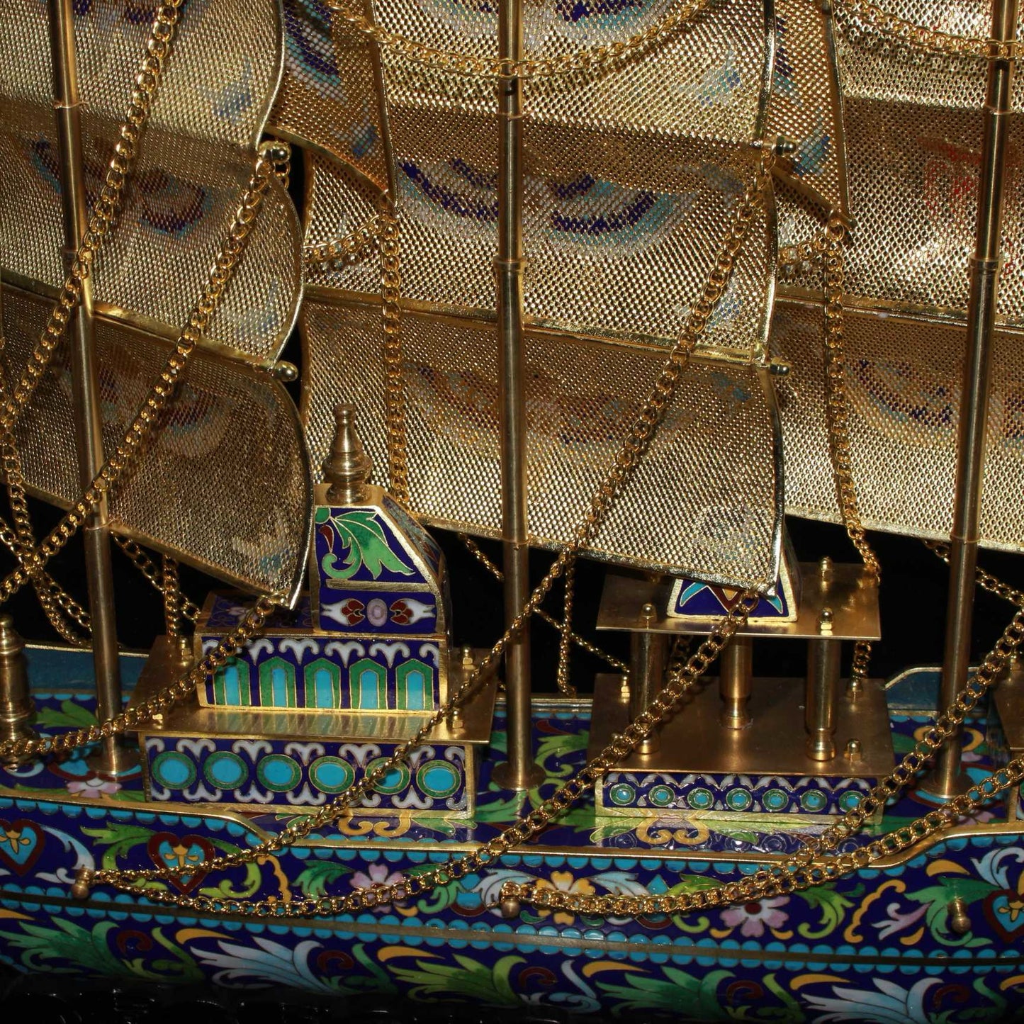 Pure copper cloisonn é boat ornaments