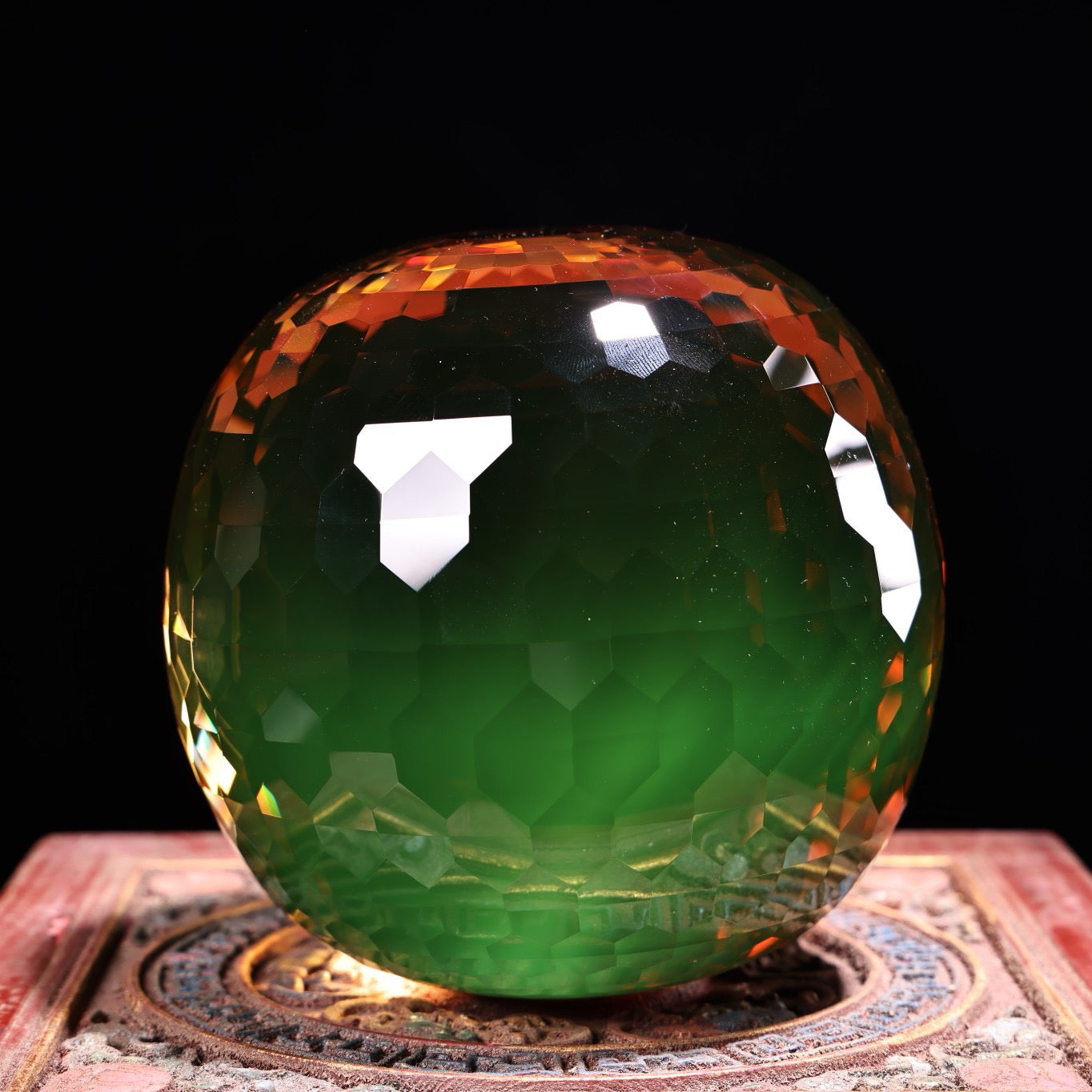 Chinese antique gemstone color changing ball