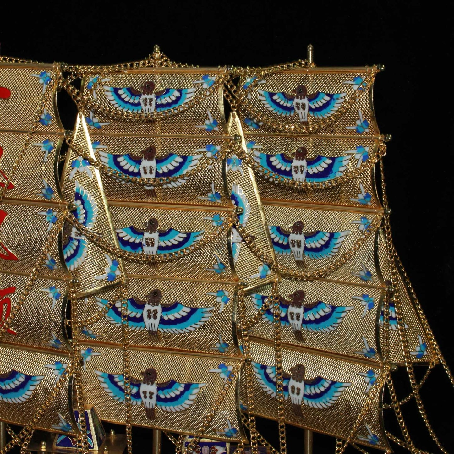 Pure copper cloisonn é boat ornaments