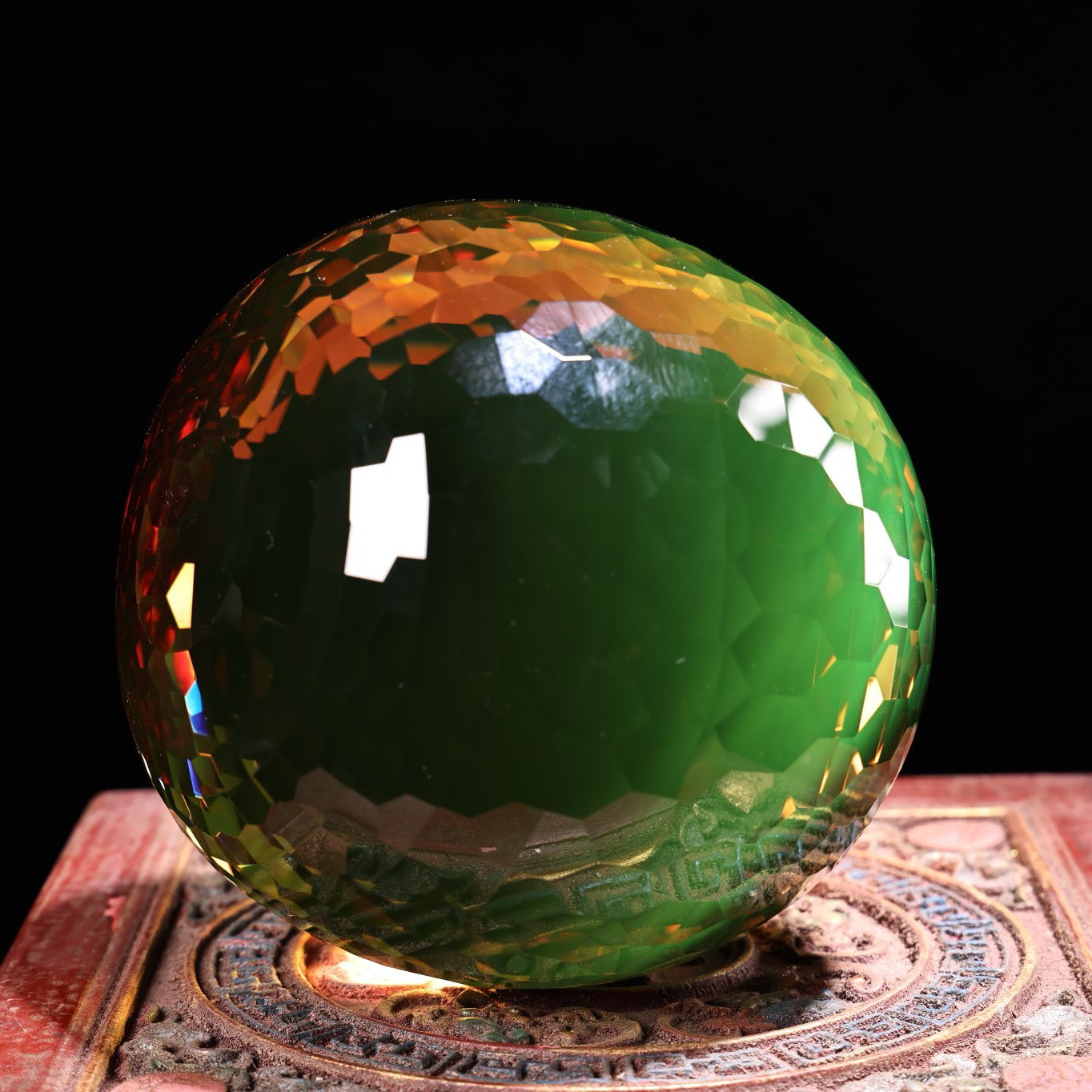 Chinese antique gemstone color changing ball