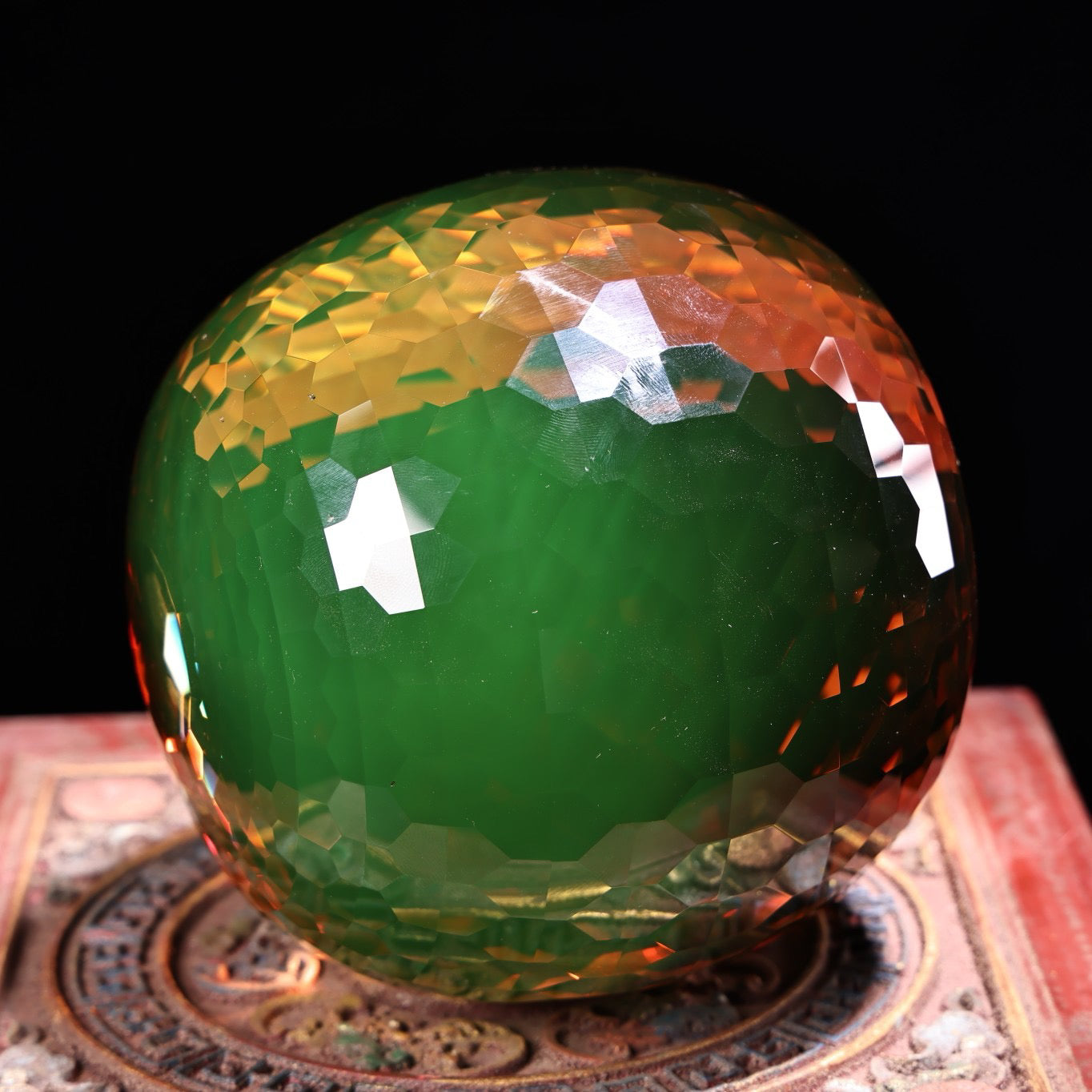 Chinese antique gemstone color changing ball