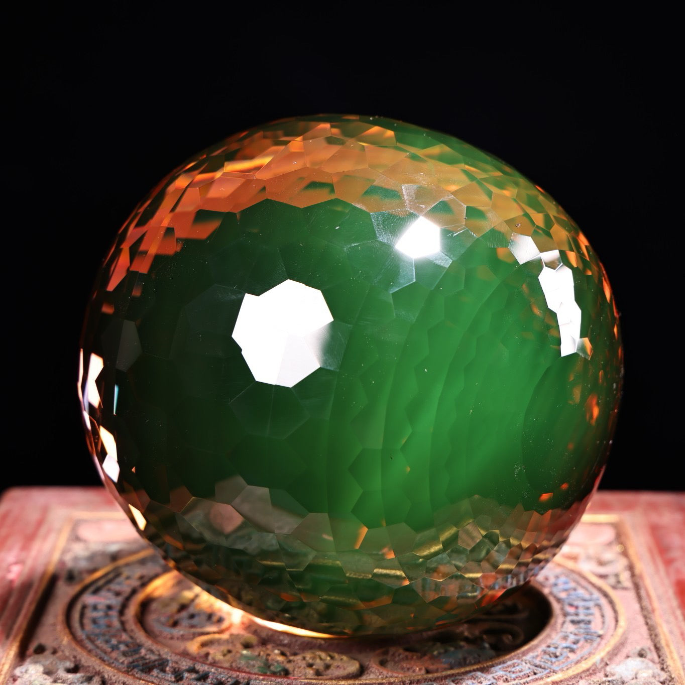 Chinese antique gemstone color changing ball