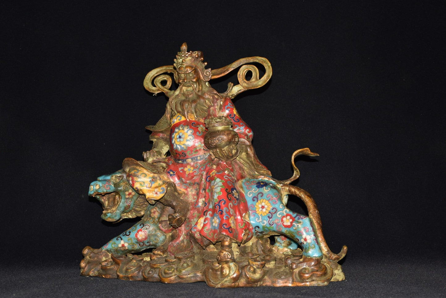 Pure copper cloisonn é and Zhao Kongming ornaments