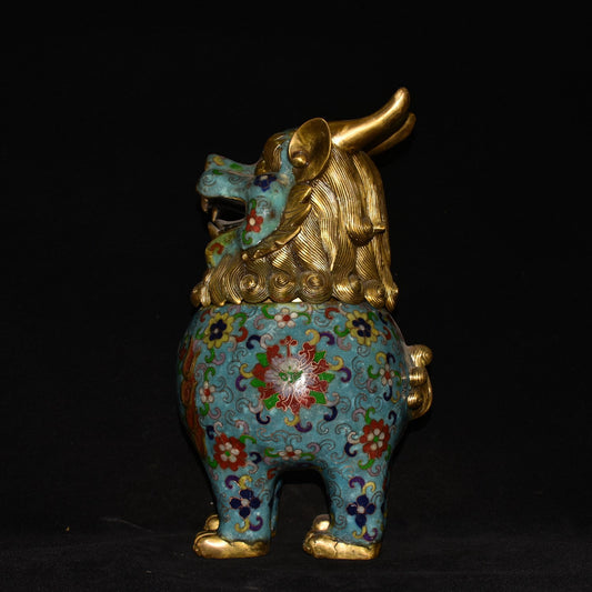 Pure copper cloisonne incense burner ornament
