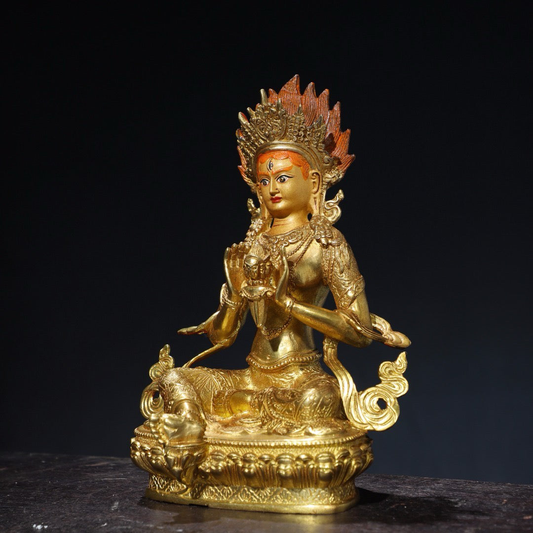 Chinese antique pure copper Buddha statue