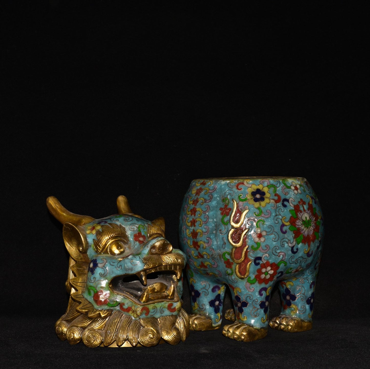 Pure copper cloisonne incense burner ornament