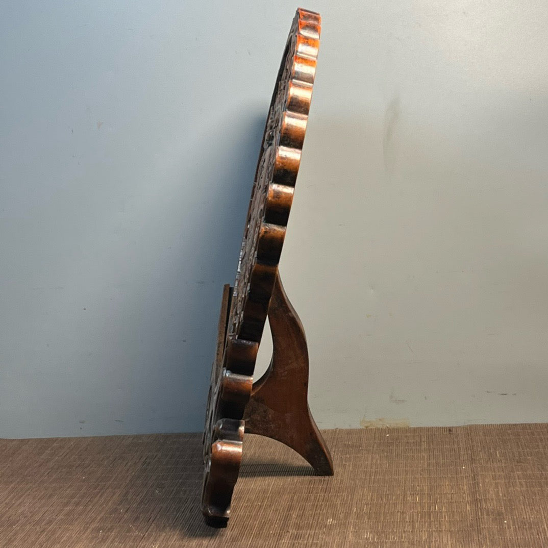 Carved rosewood disc screen ornaments