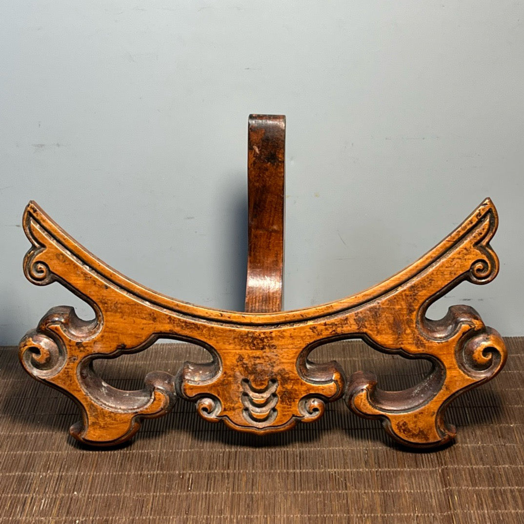 Carved rosewood disc screen ornaments