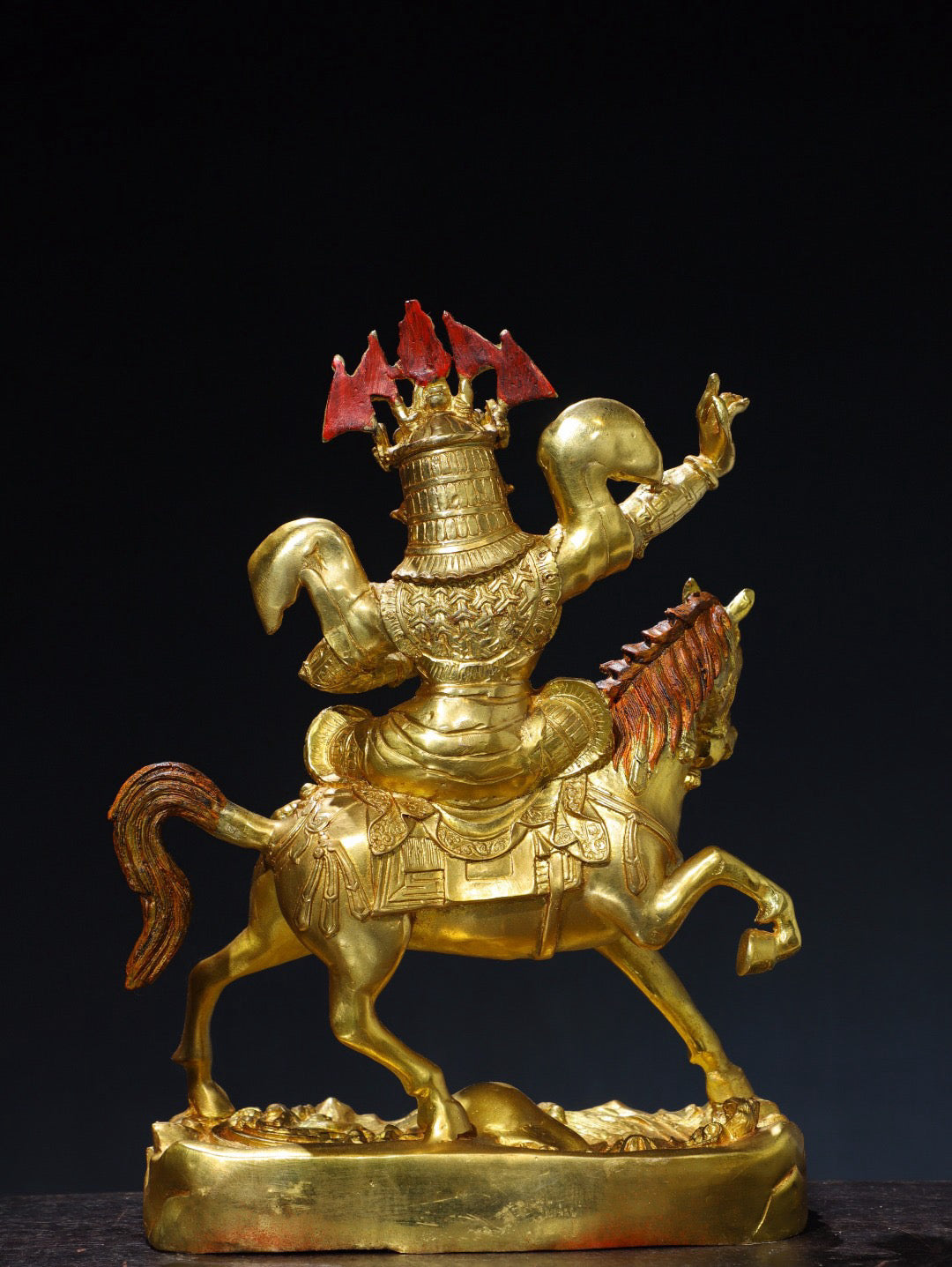 Chinese antique pure copper statue of King Gesar Buddha