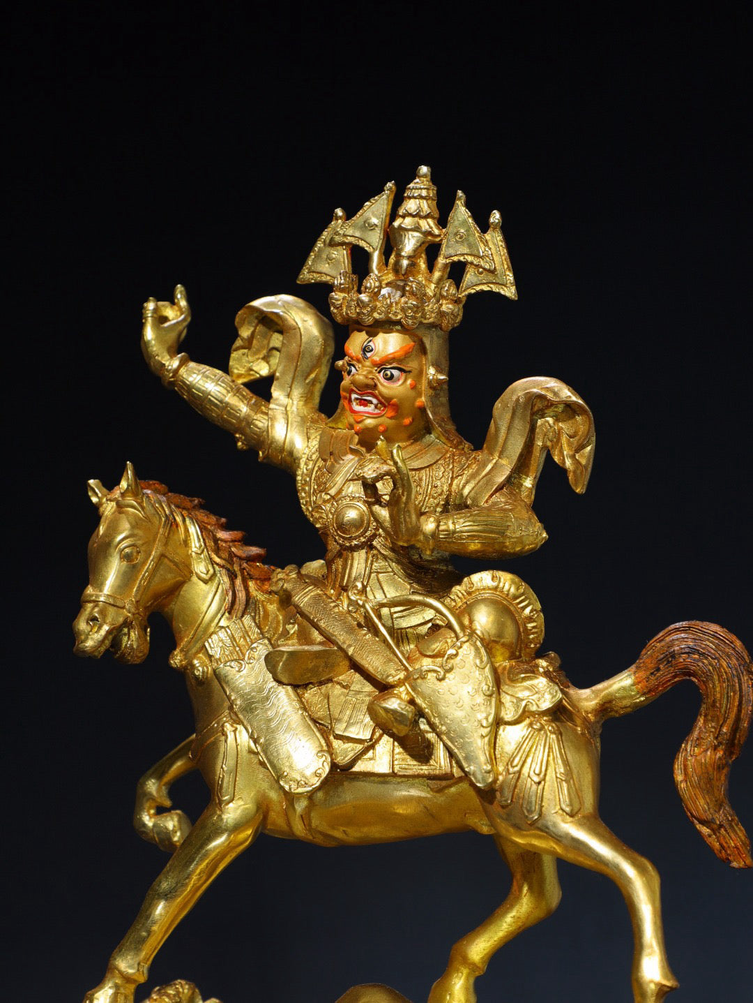 Chinese antique pure copper statue of King Gesar Buddha