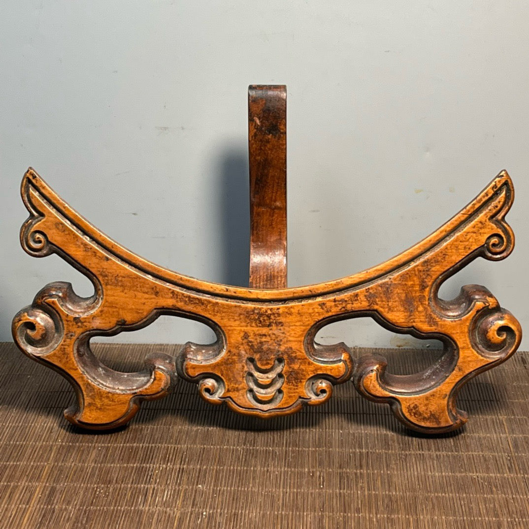 Carved rosewood disc screen ornaments