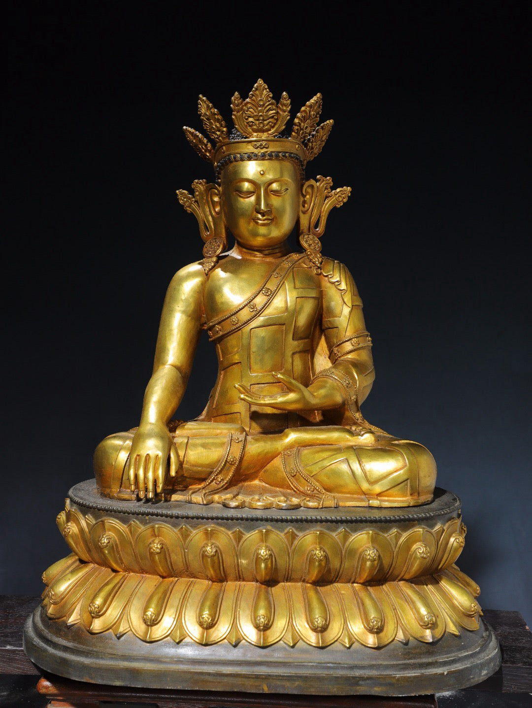 Chinese antique pure copper statue of the Great Sun Buddha