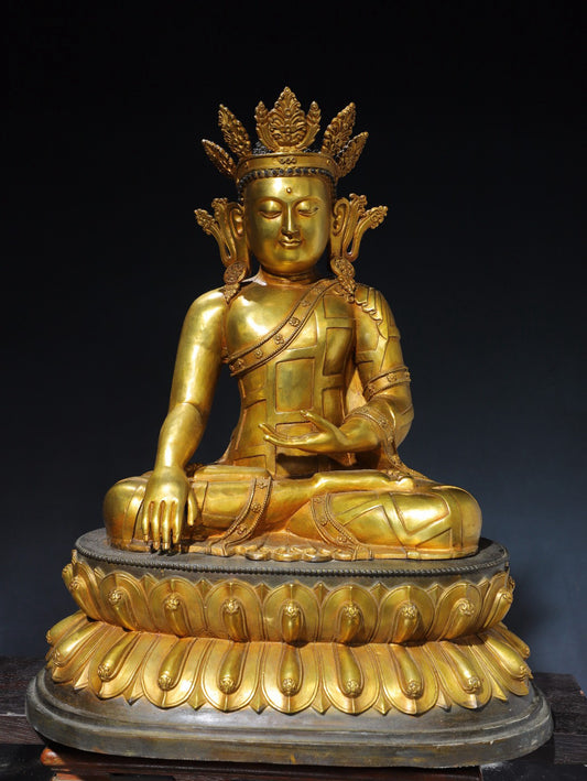Chinese antique pure copper statue of the Great Sun Buddha
