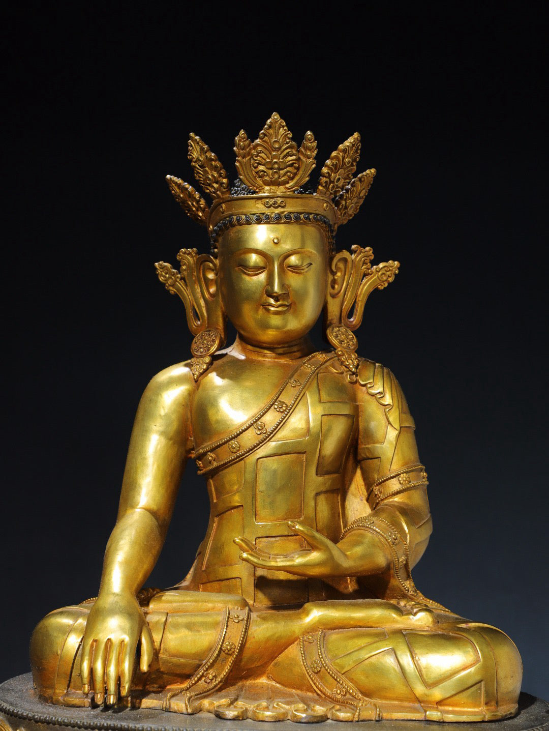 Chinese antique pure copper statue of the Great Sun Buddha