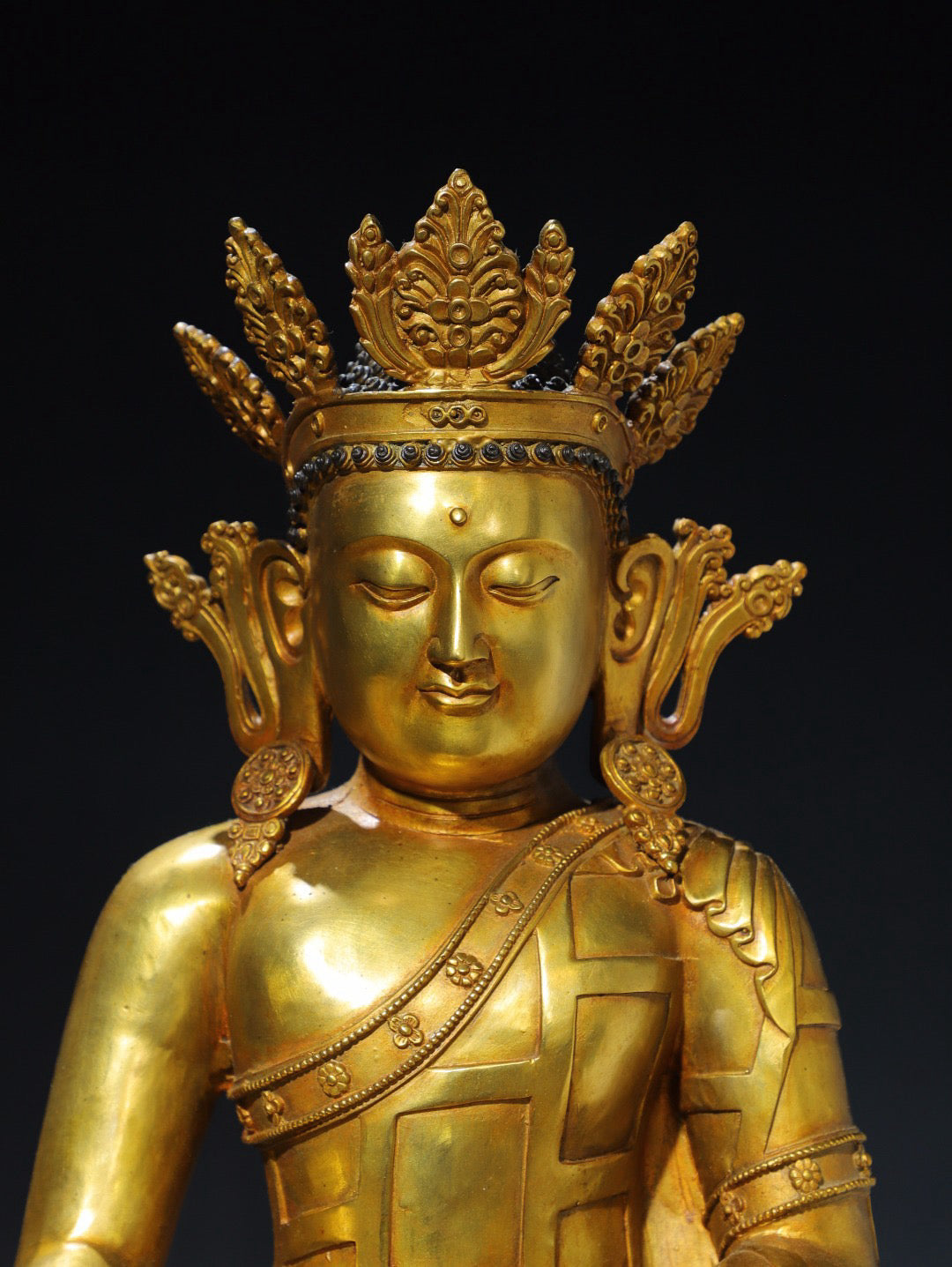 Chinese antique pure copper statue of the Great Sun Buddha