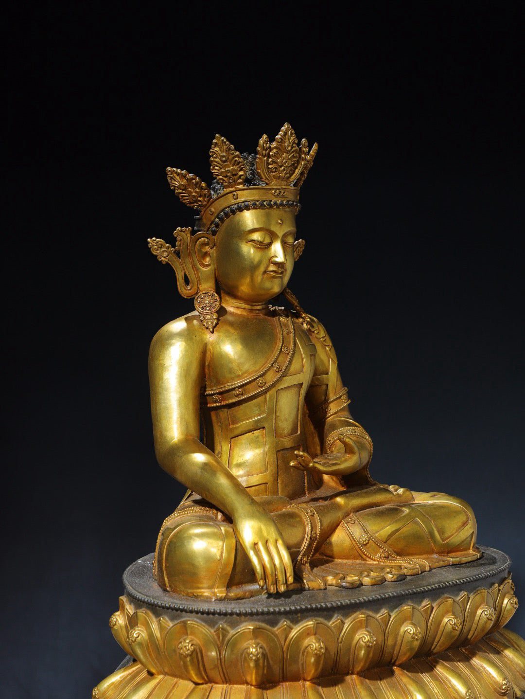 Chinese antique pure copper statue of the Great Sun Buddha