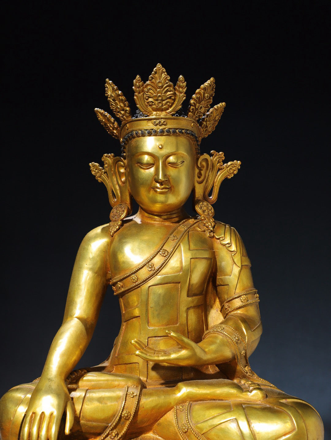 Chinese antique pure copper statue of the Great Sun Buddha