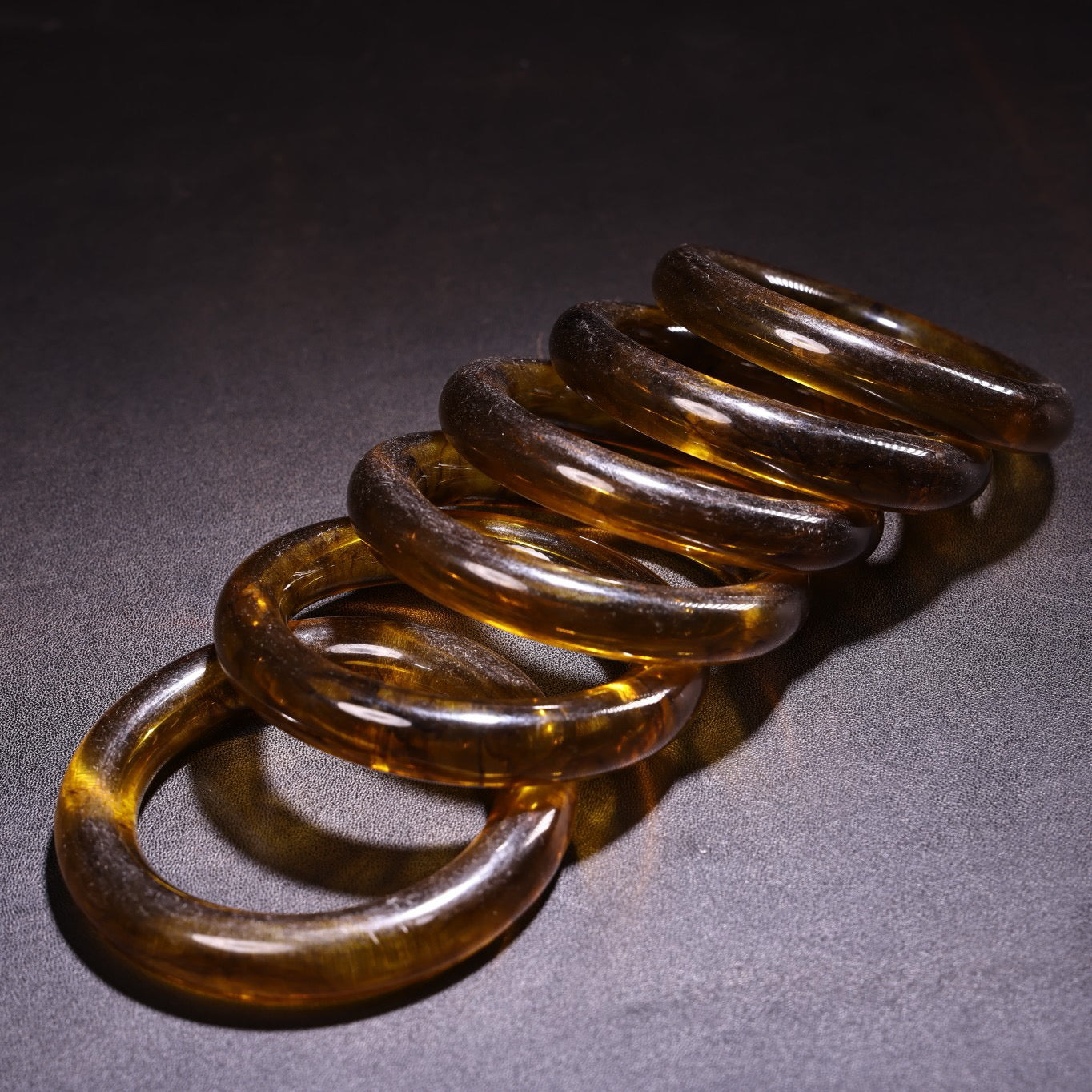 A box of Chinese antique amber bracelets