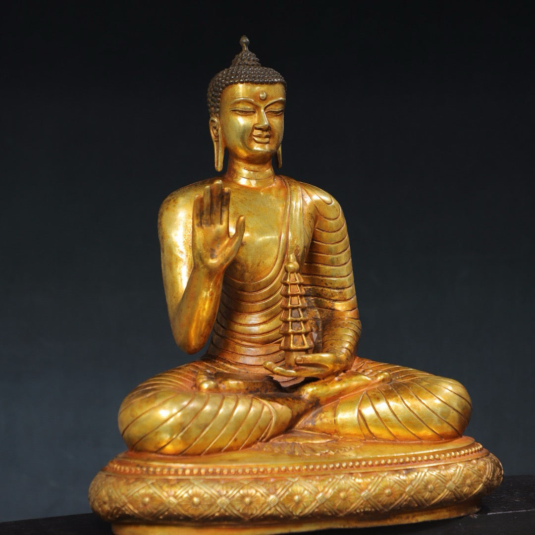 Chinese antique pure copper Buddha statue