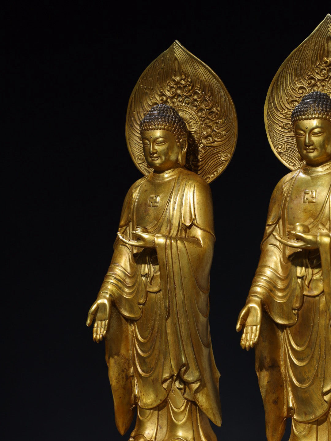 Chinese antique pure copper Buddha statue of the third generation