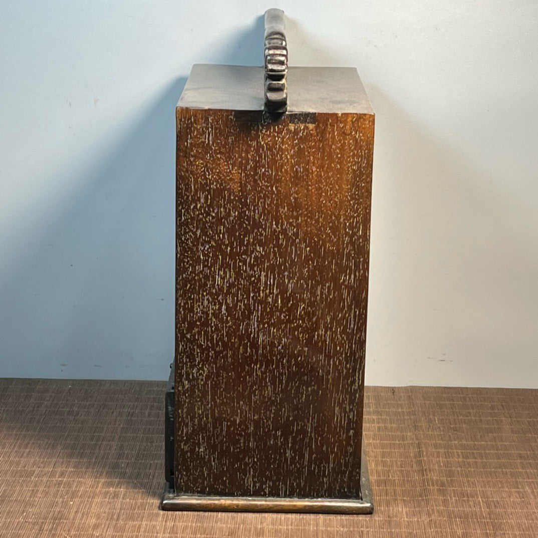 Pear wood inlaid shell carved carrying case