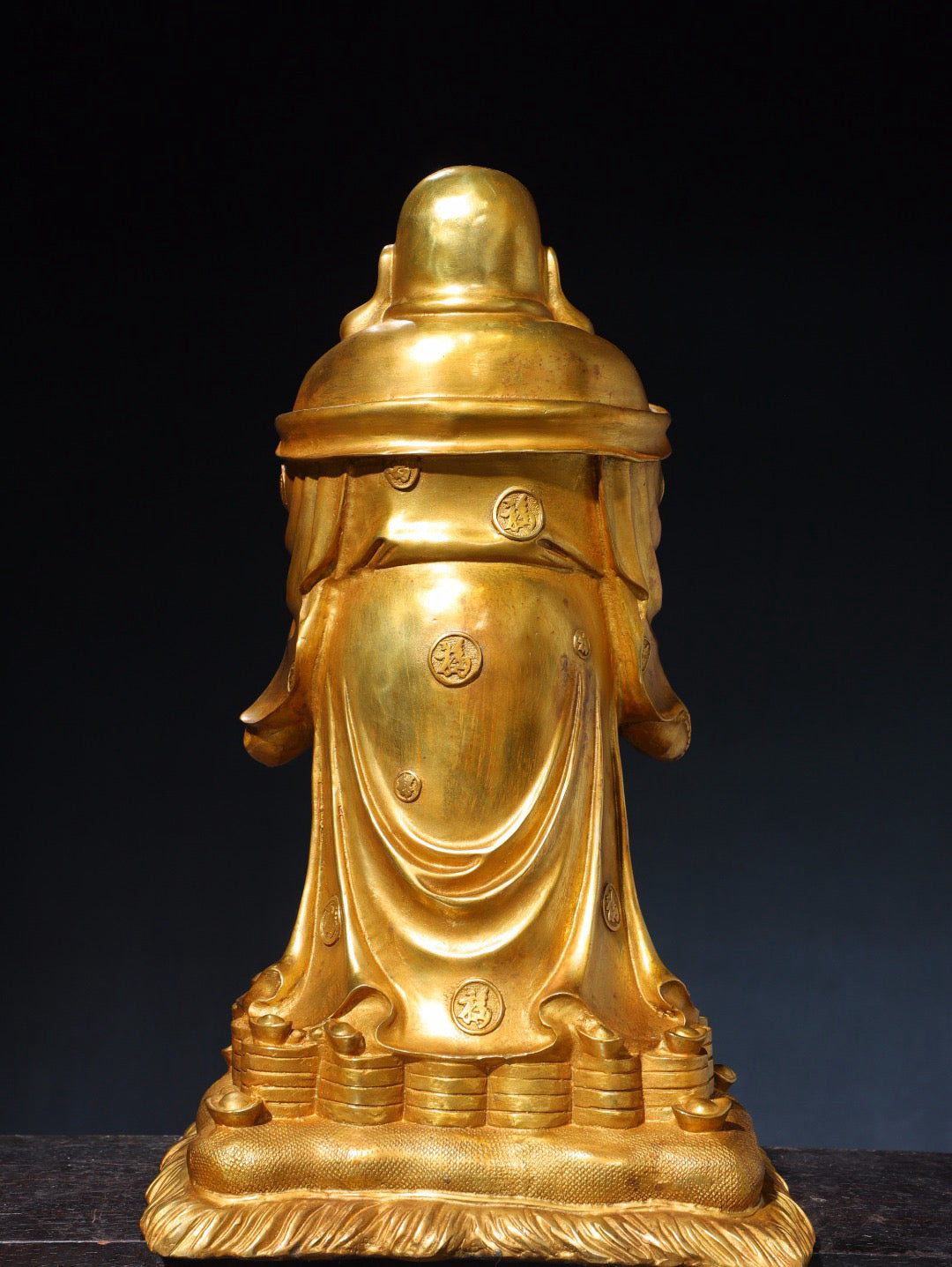 Chinese antique pure copper Maitreya Buddha statue