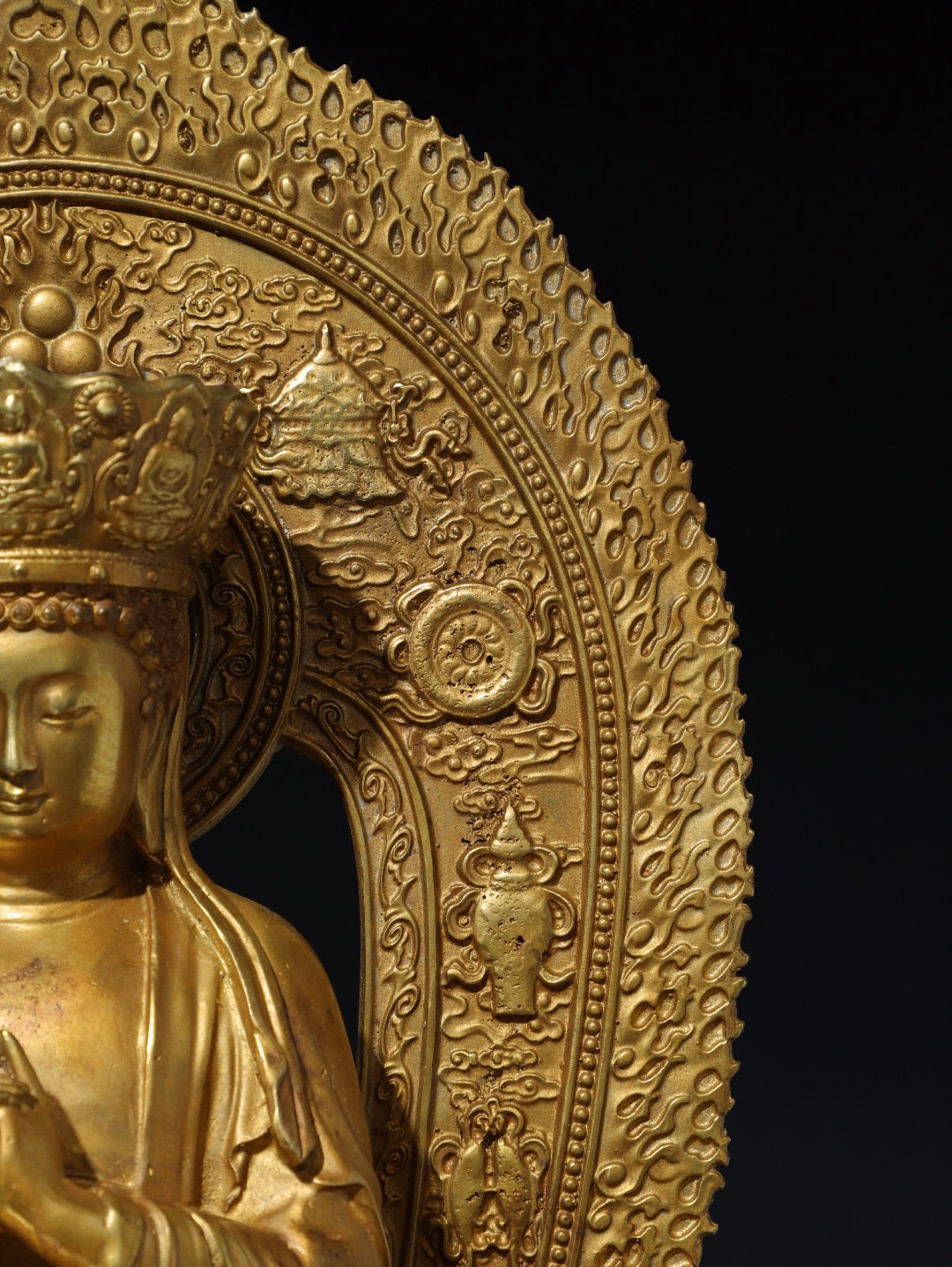 Chinese antique pure copper statue of the Great Sun Buddha
