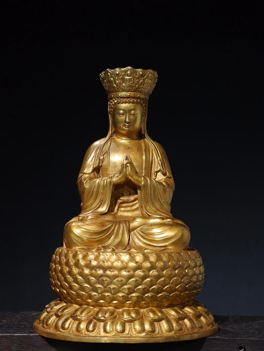 Chinese antique pure copper statue of the Great Sun Buddha