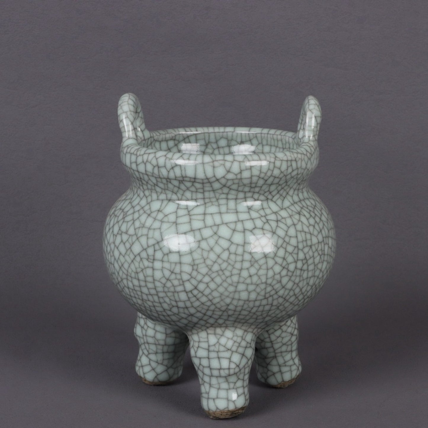 Ge Kiln Open Double Ear Three legged Incense Burner