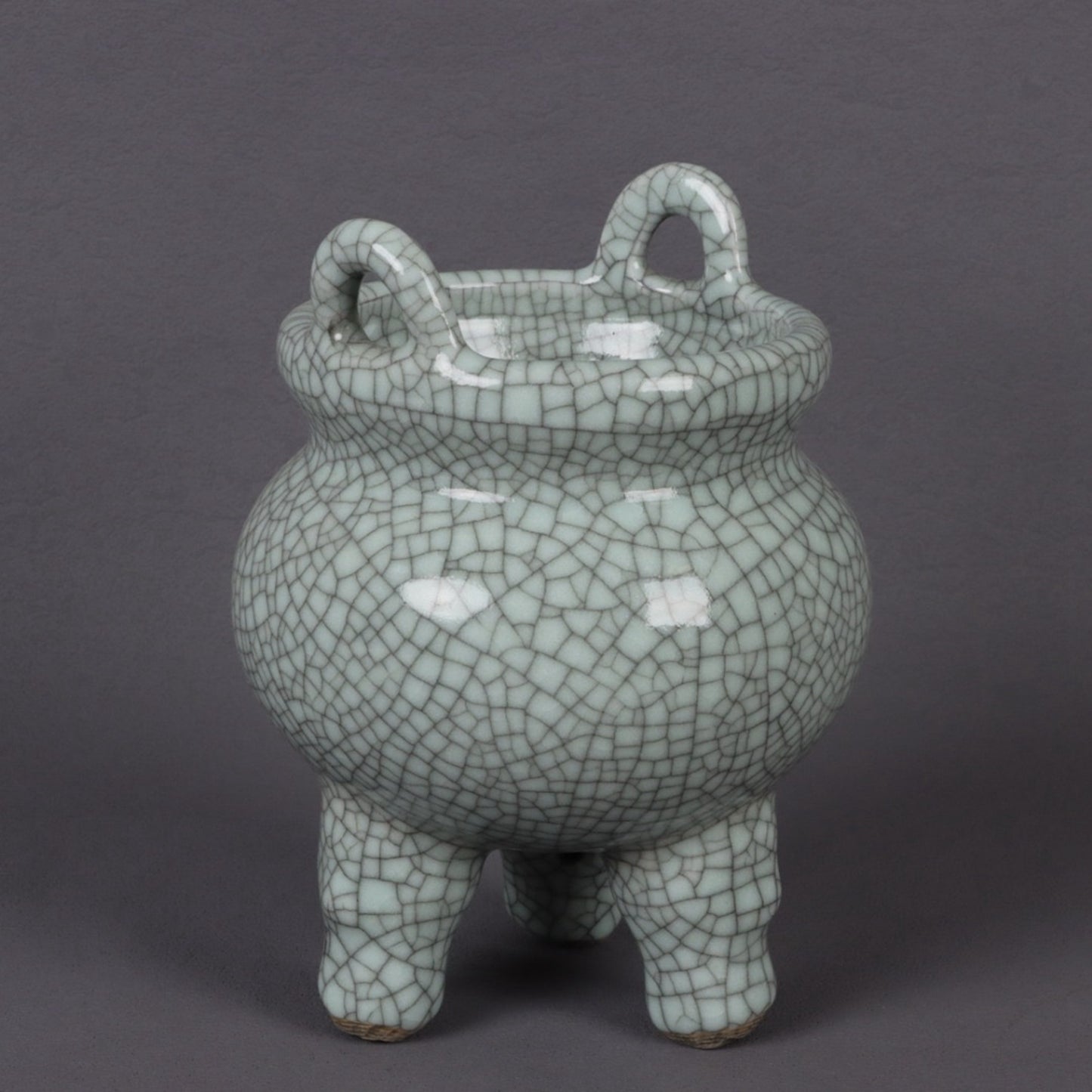 Ge Kiln Open Double Ear Three legged Incense Burner