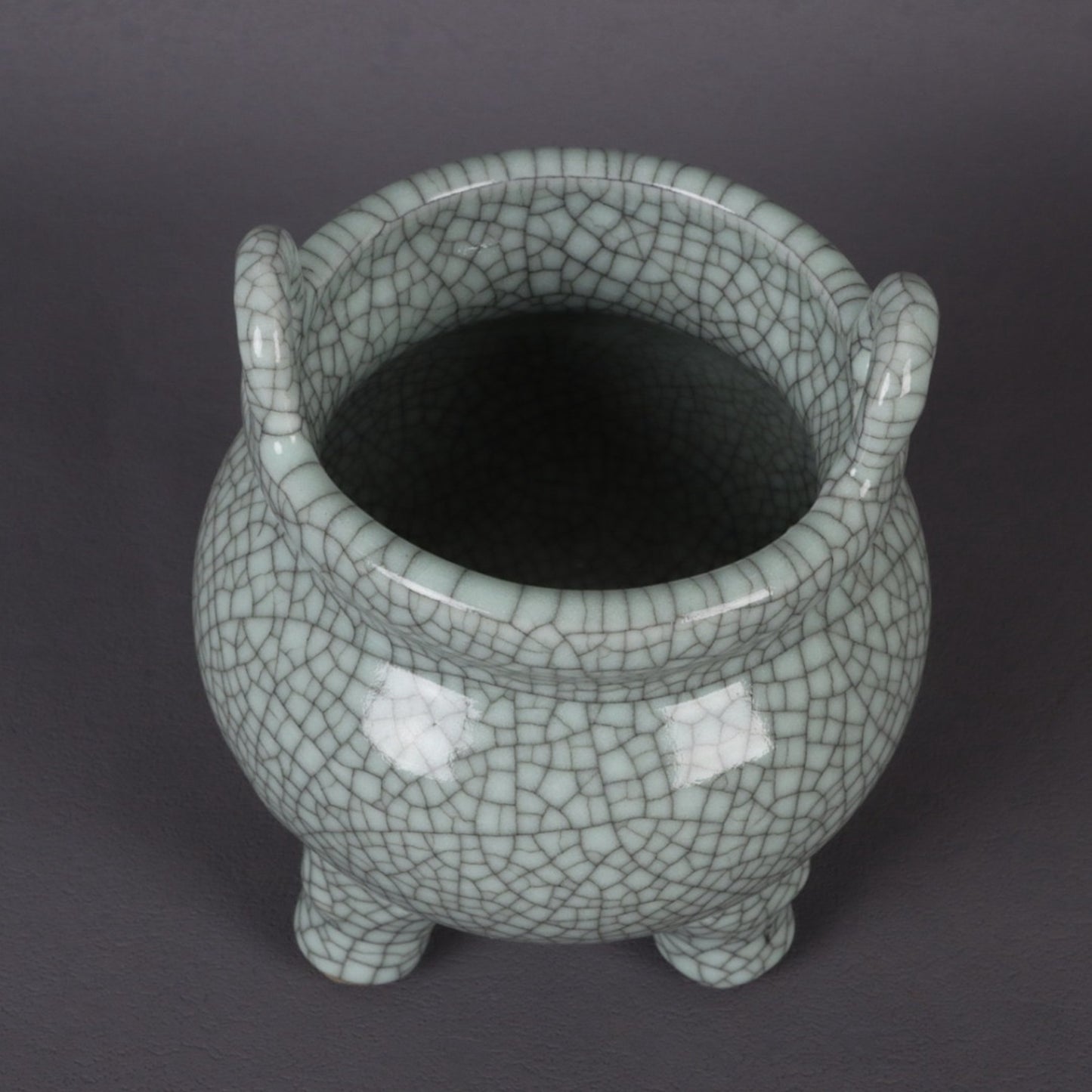 Ge Kiln Open Double Ear Three legged Incense Burner