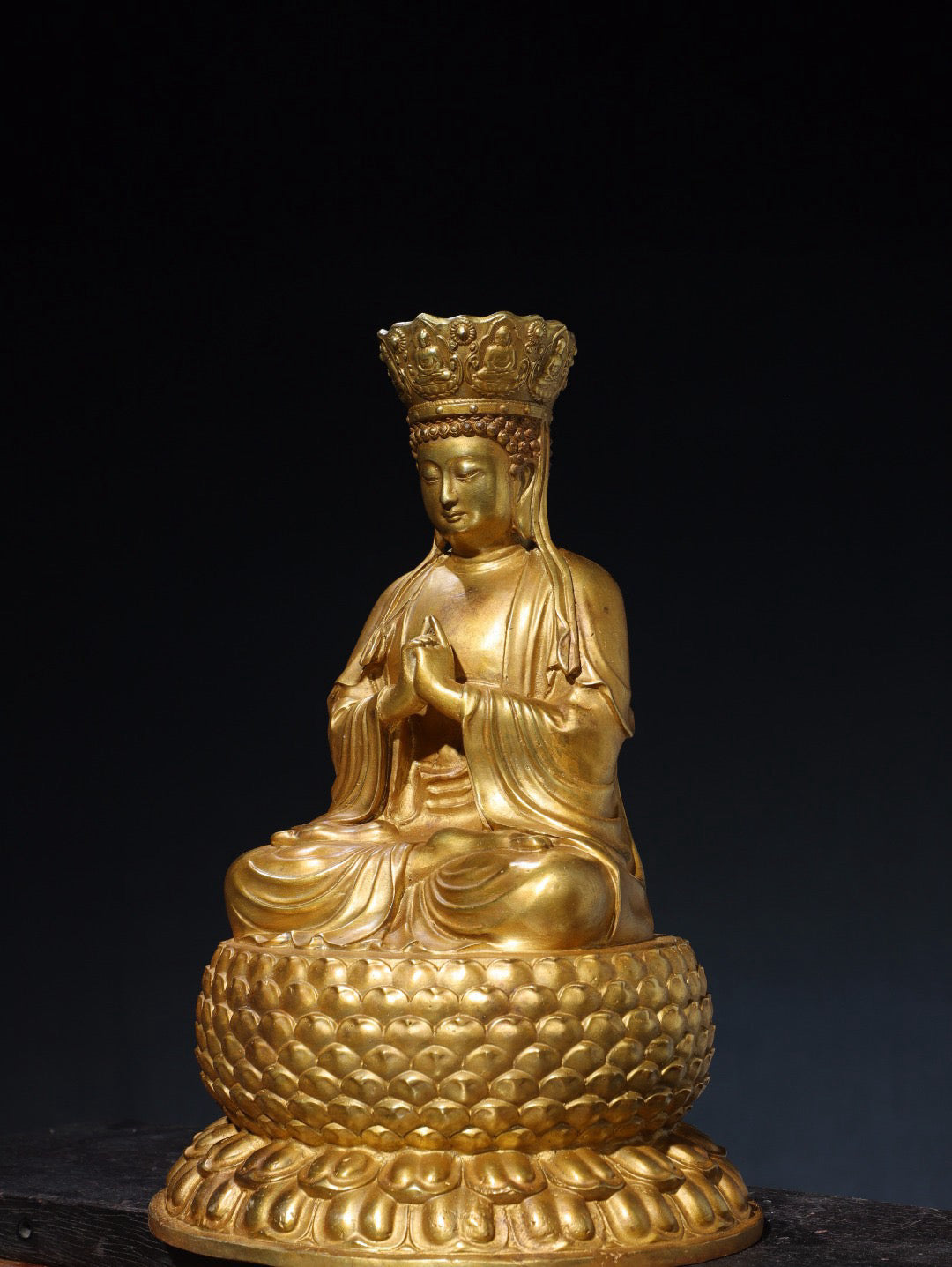 Chinese antique pure copper statue of the Great Sun Buddha