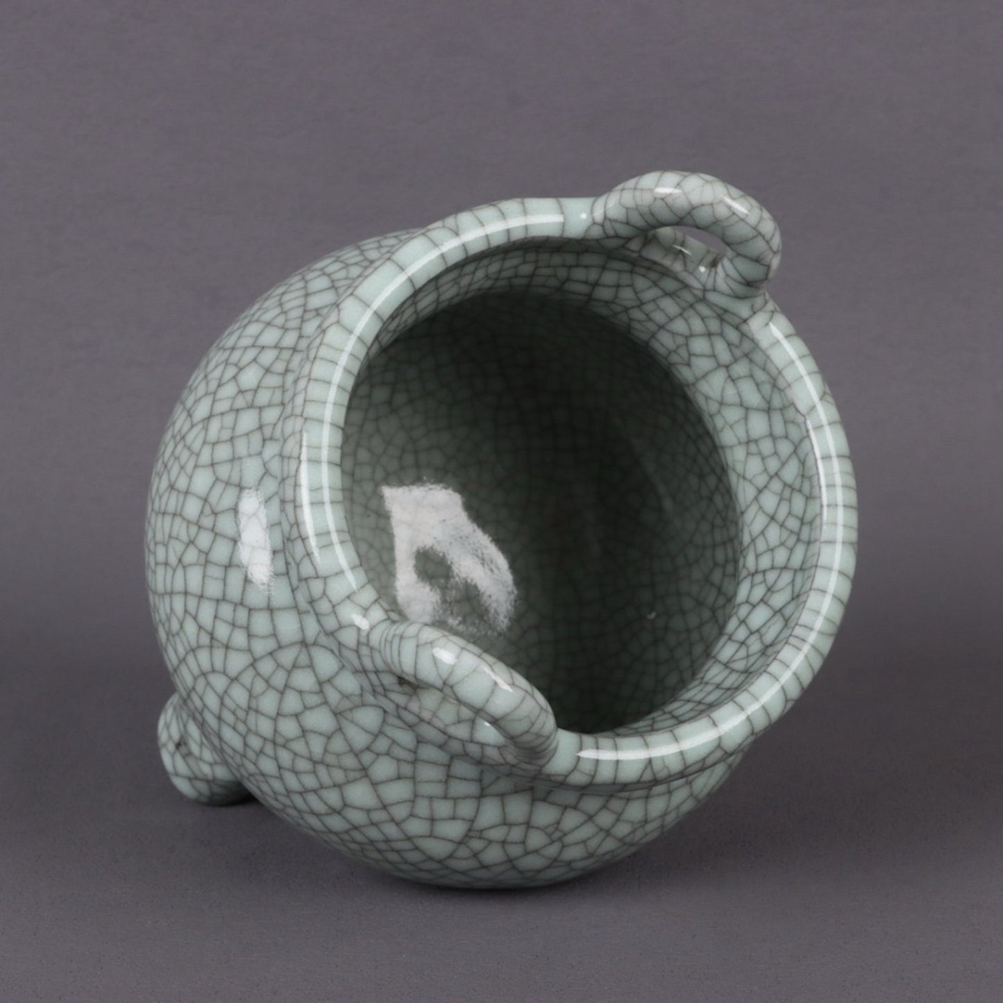Ge Kiln Open Double Ear Three legged Incense Burner