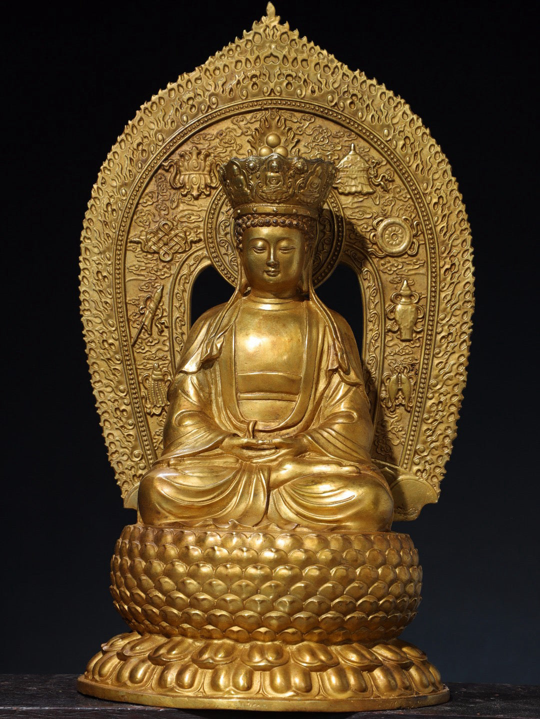 Chinese antique pure copper statue of Shakyamuni Buddha