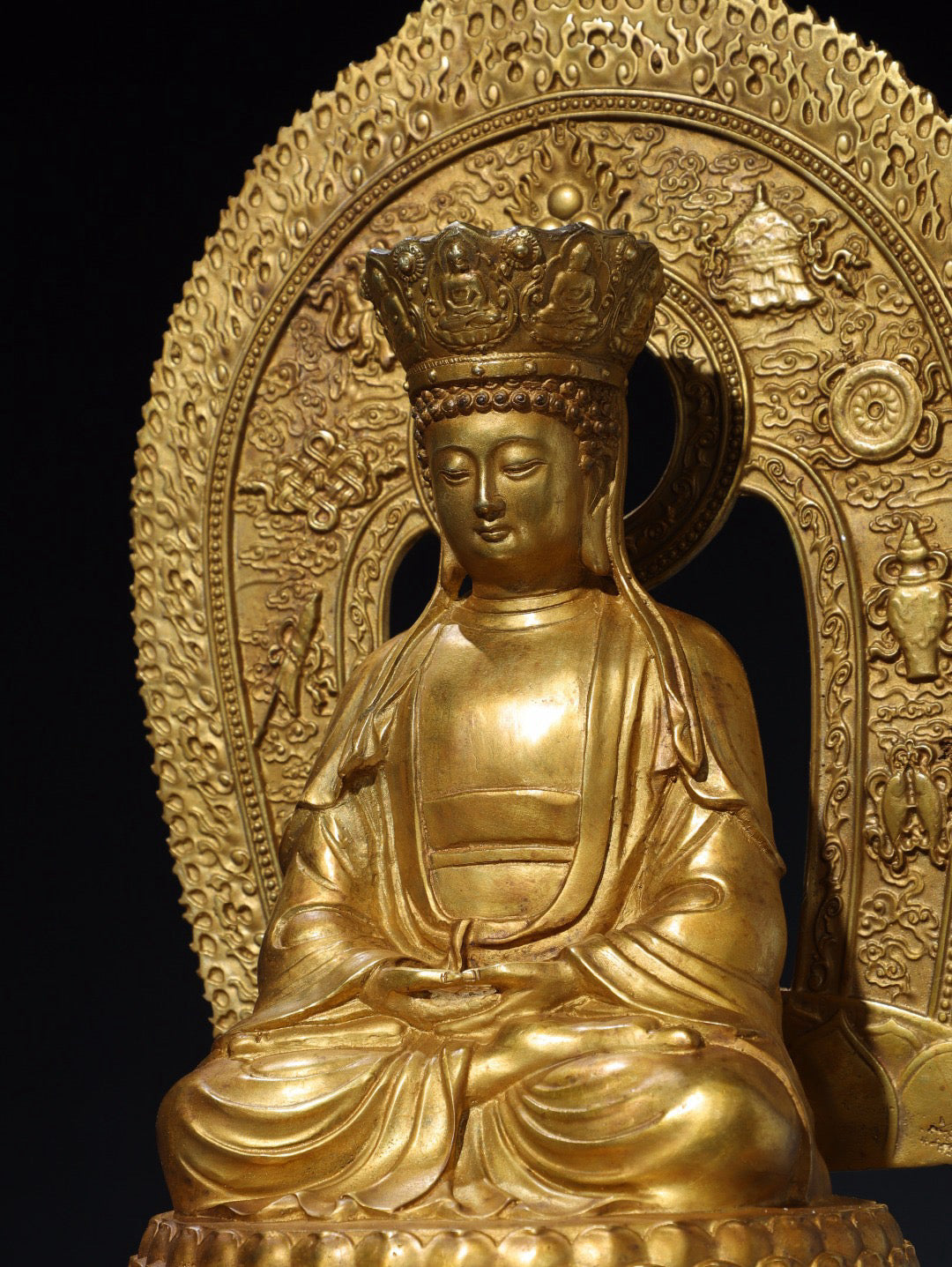 Chinese antique pure copper statue of Shakyamuni Buddha