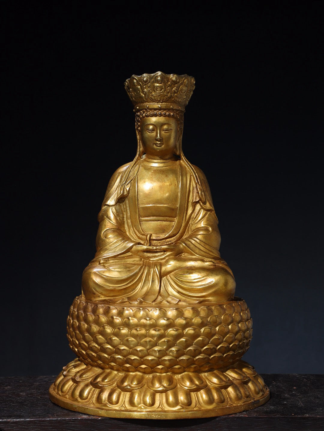 Chinese antique pure copper statue of Shakyamuni Buddha