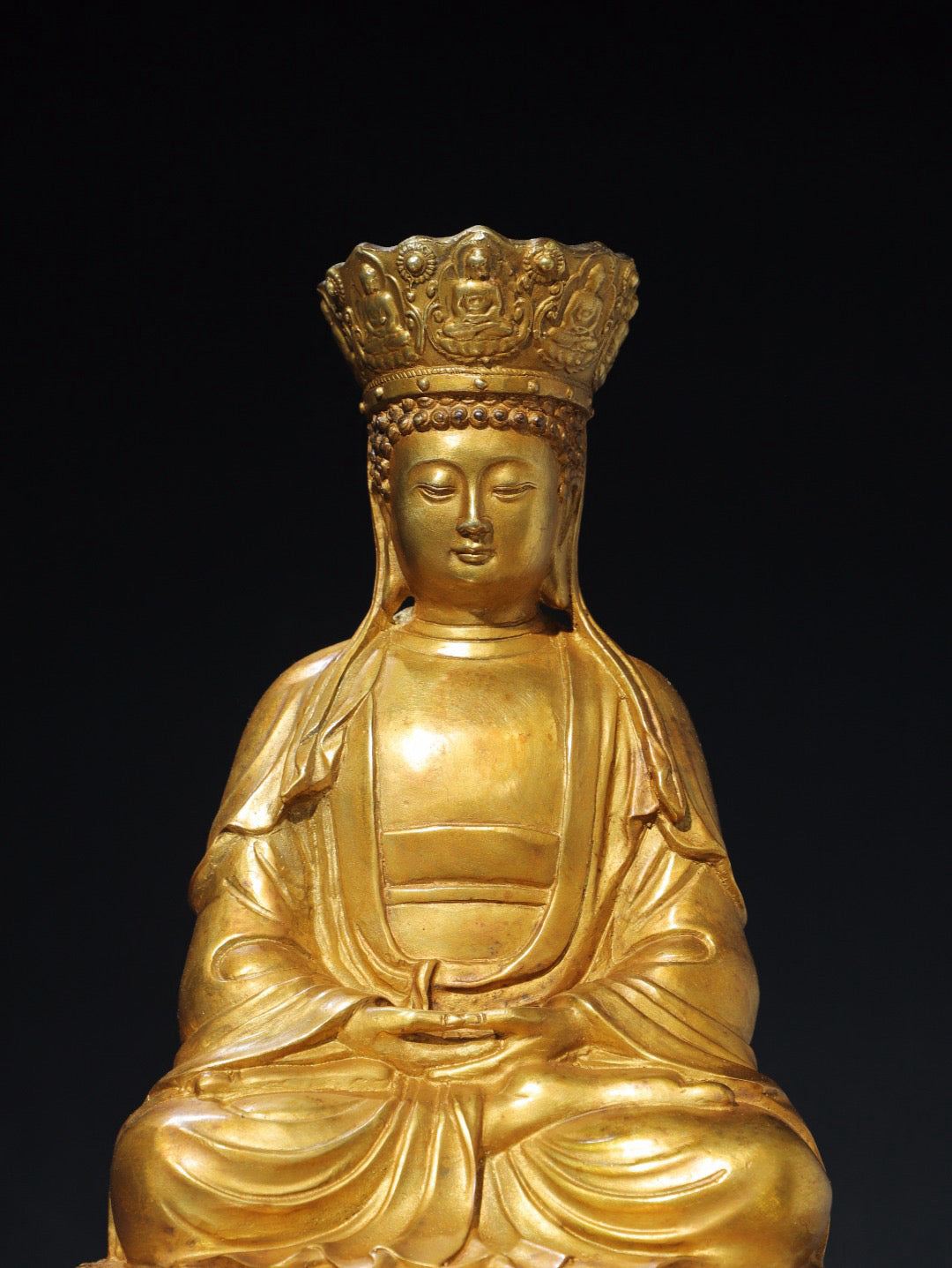 Chinese antique pure copper statue of Shakyamuni Buddha