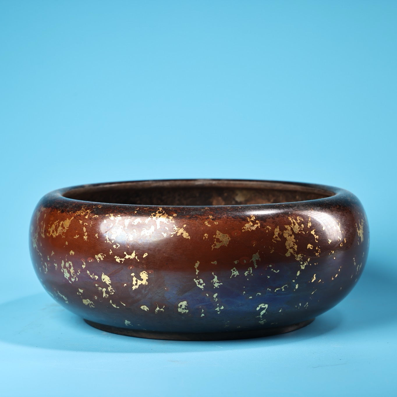 Chinese Antique Pure Copper All Copper Purple Copper Dotted Gold Sprinkling Gold Craft Incense Burner