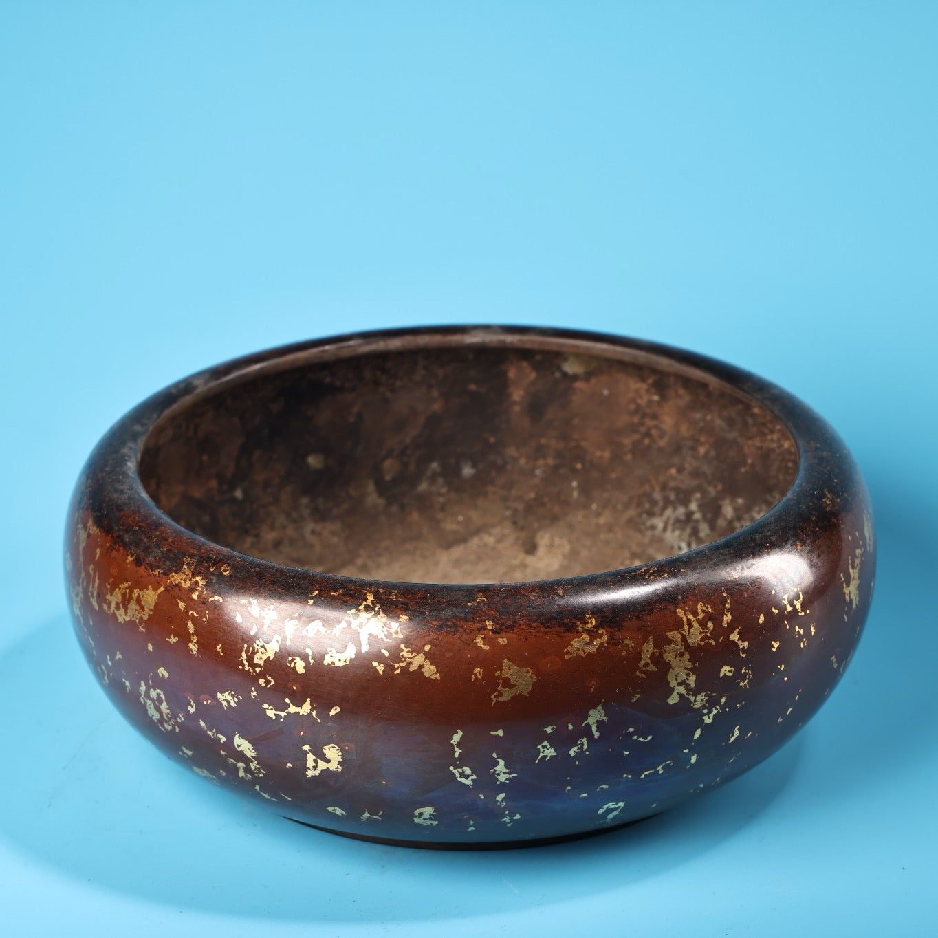 Chinese Antique Pure Copper All Copper Purple Copper Dotted Gold Sprinkling Gold Craft Incense Burner