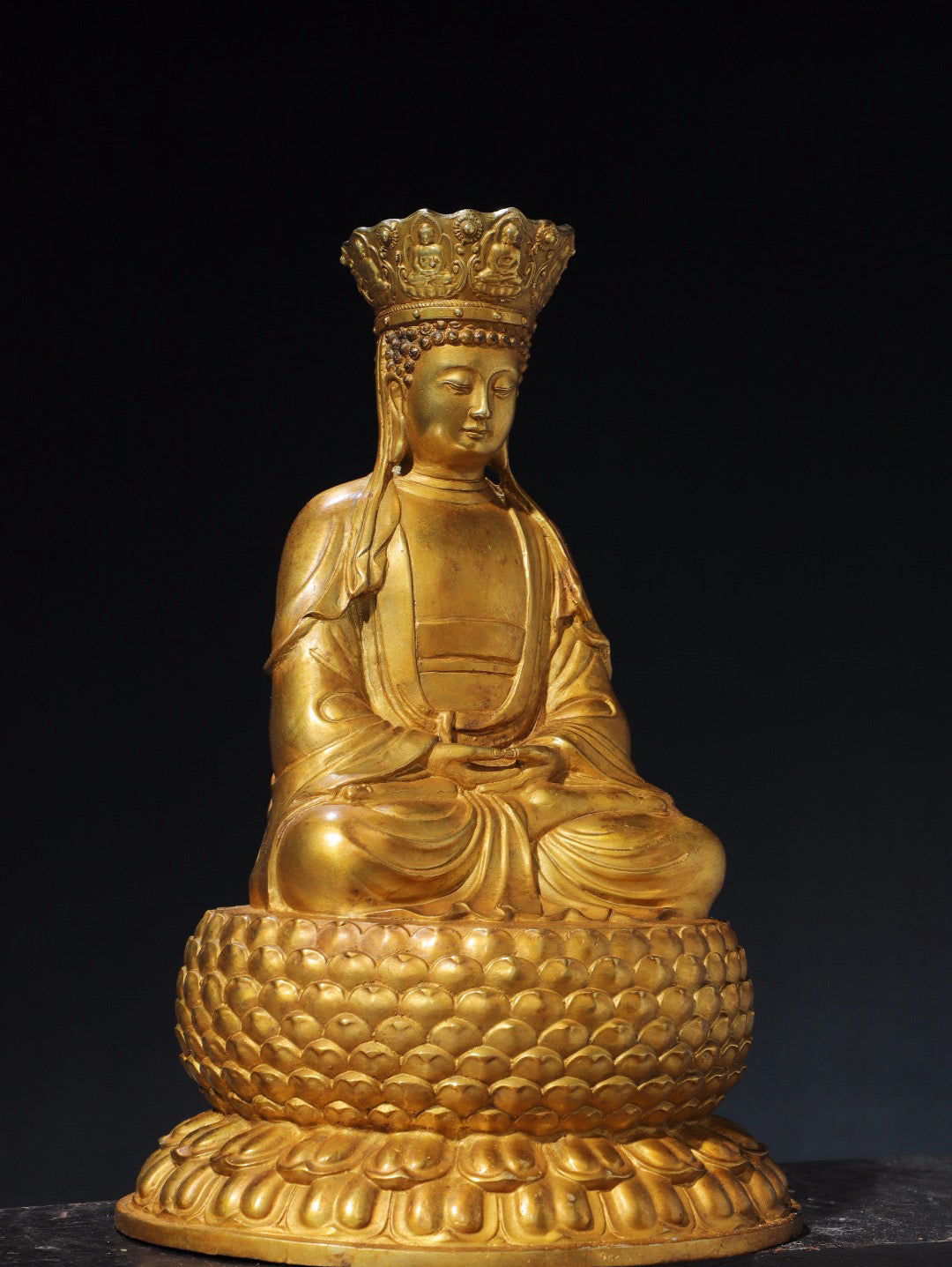 Chinese antique pure copper statue of Shakyamuni Buddha